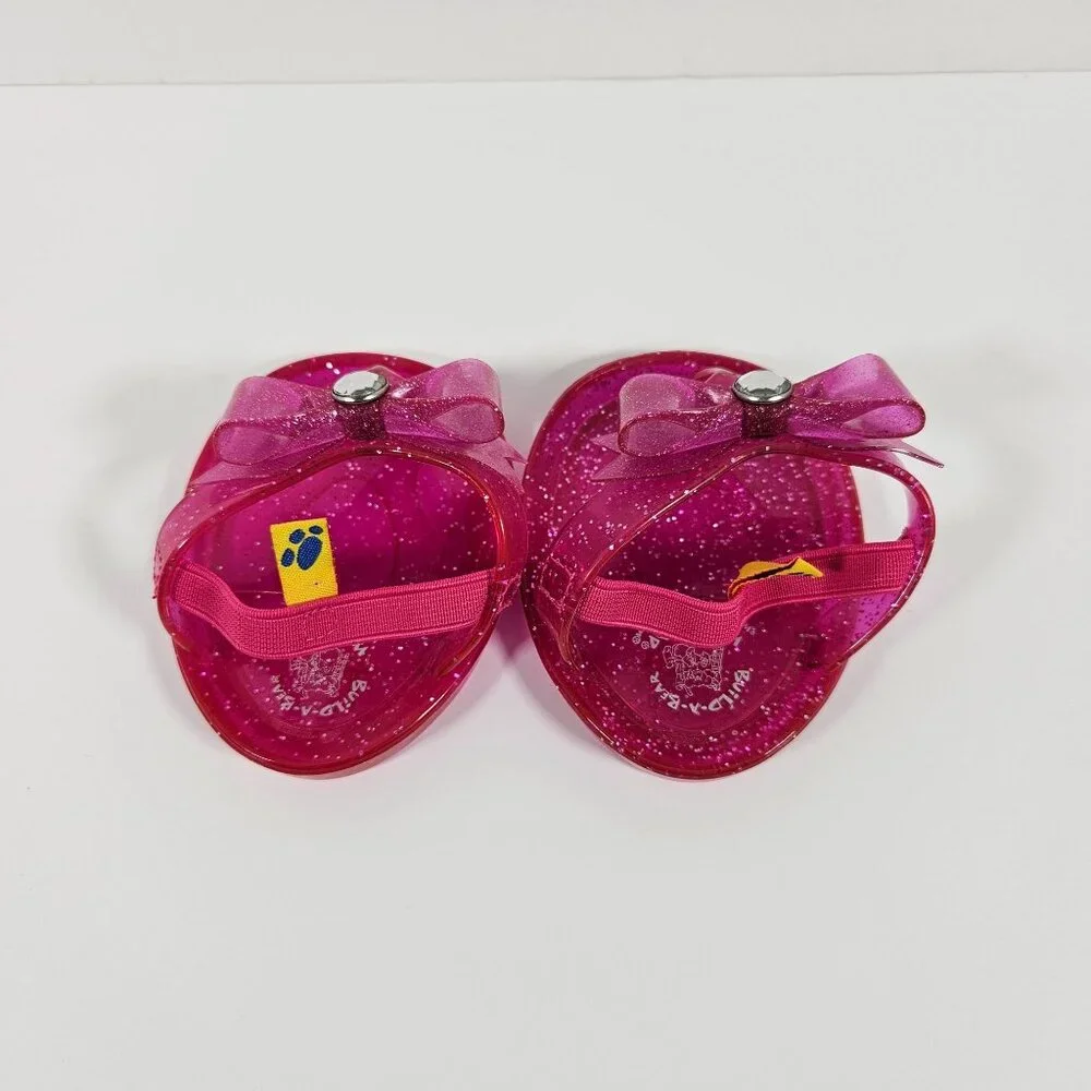 Build A Bear Pink Sandals‎ Shoes 2 Pair & Bag Sequined Sandals Purse Pink Shoes